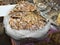 Asian street food - dried fish - close up.
