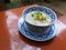 Asian style breakfast soft boiled rice, rice soup Thailand food