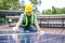 Asian technicians install panels Solar cells to produce and distribute electricity.