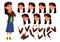 Asian Teen Girl Vector. Teenager. Positive Person. Face. Children. Face Emotions, Various Gestures. Animation Creation