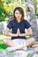 Asian teen sitting relax yoga concentration