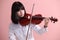 Asian teen with violin