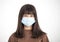 Asian teenager girl wearing medical face mask