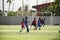 Asian thai children playing futsal in tournament at futsal pitch