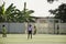 Asian thai children playing futsal in tournament at futsal pitch