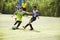 Asian thai children playing futsal in tournament at futsal pitch