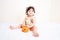 Asian Thai Cute Baby Girl in Thanksgiving Costume, Thanksgiving Day