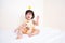 Asian Thai Cute Baby Girl in Thanksgiving Costume, Thanksgiving Day