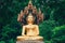 Asian Thai Golden Buddha sitting with Naka snake