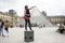 Asian thai woman travel and posing for take photo at courtyard of Louvre Pyramid at Musee du Louvre