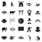 Asian things icons set, simple style