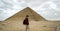 Asian tourist travel to Egypt Red Pyramid in saqqara architecture dream trip destination