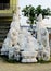 Asian traditional marble statues in Vietnam sold at the market