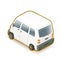 The asian transportation mini van, most small van vehicle car use in Taiwan and Japan isometric cartoon icon