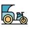 Asian trishaw icon vector flat