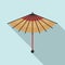 Asian umbrella icon, flat style