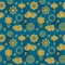 Asian vector decoration. Chinese and japanese motif seamless pattern for silk textile