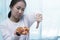 Asian woman on dieting for good health concept