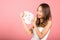 Asian woman holding purifying mask face on hands