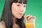 Asian woman and juice