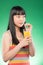 Asian woman and juice