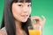 Asian woman and juice