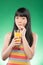 Asian woman and juice