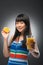 Asian woman and juice