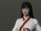 Asian woman in kimono. Person is not real. She is a 3D render thus no model release is needed.