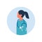 Asian woman medical doctor stethoscope profile icon female avatar portrait healthcare concept flat