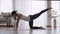 Asian woman pilates exercise yoga in home