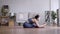 Asian woman pilates exercise yoga in home