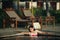 Asian Woman at Swimming Pool