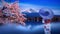 Asian woman wearing japanese traditional kimono at Fuji mountain and cherry blossom, Kawaguchiko lake in Japan