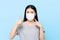 Asian woman wearing medical face mask