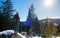 Asian women hiking in the snow at the Brocken mountain during winter in the Harz Germany