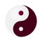 Asian yin and yang symbol of harmony balance vector flat illustration buddism image of opposites