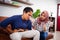 asian young couple drinking a glass of water during ramadan