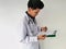 Asian young medical doctor in the critical office in the hospital doing laboratory test