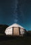 Asian yurt at night with the milky way