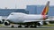 Asiana Cargo Jumbo Boeing B747 on the apron
