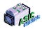 ASIC miner. ASIC mining vector illustration. Bitcoin mining. Application Specific Integrated Circuit. Antminer isometric