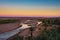 Asif Ounila river at Ait Benhaddou in Morocco seen at sunset