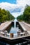 Asikkala, Finland - 16 July 2020: Vaaksy Canal between two big lakes Vesijarvi and Paijanne. Gateway is open for boats going