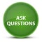 Ask Questions luxurious glossy green round button abstract