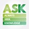 ASK - Always Seek Knowledge acronym