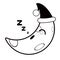 Asleep cute moon weather icon