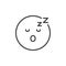 Asleep face emoji outline icon