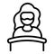 Asleep woman icon, outline style