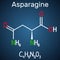 Asparagine L-asparagine , Asn, N amino acid molecule. It is is used in the biosynthesis of proteins. Structural chemical